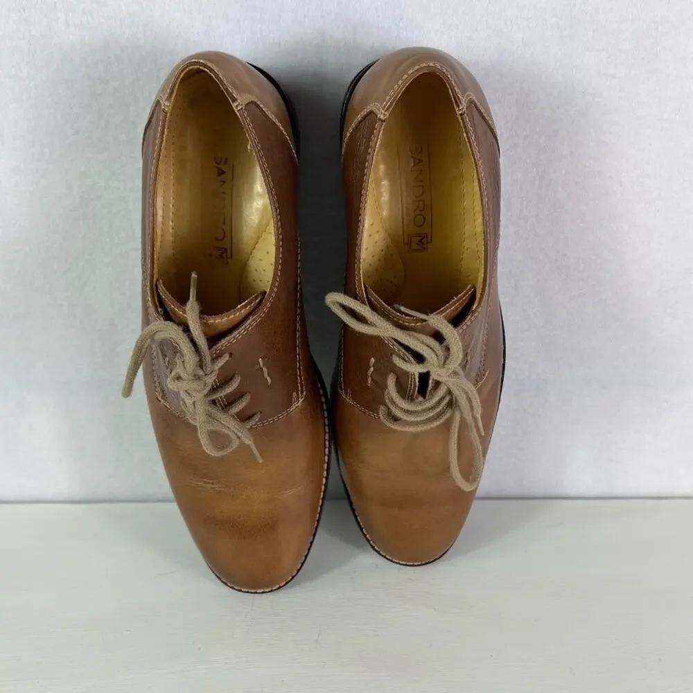 Sandro Moscolini Shoe Mens 9 Brown Oxford Leather Toe Cap Lace up